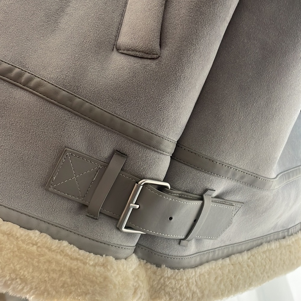 faux shearling sandals zara